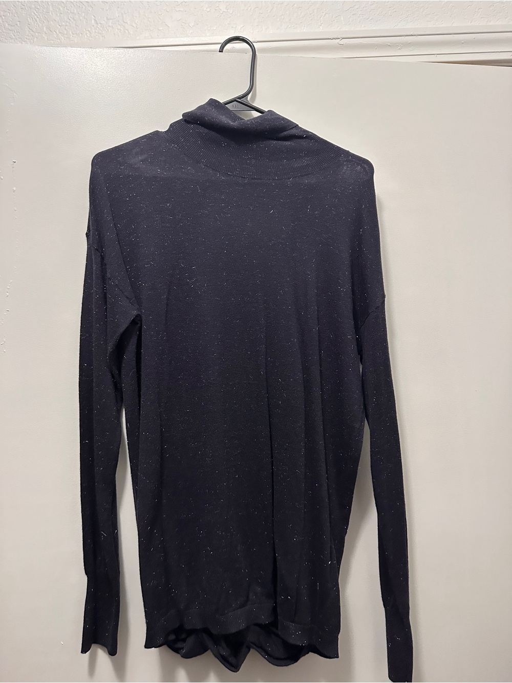 Open Back Dark Navy Lightweight Turtleneck Sweater